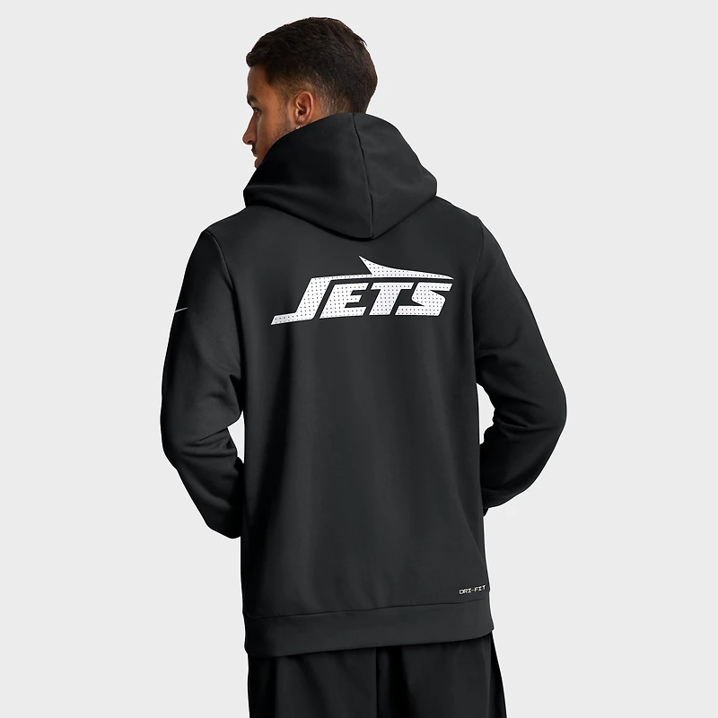 Men's Nike Black New York Jets Sideline Standard Issue Utility Player Dri-FIT Full-Zip Hoodie