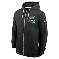Sweat à capuche Nike noir fermeture éclair intégrale pour homme, modèle standard des New York Jets, utilitaire, Dri-FIT