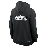 Sweat à capuche Nike noir fermeture éclair intégrale pour homme, modèle standard des New York Jets, utilitaire, Dri-FIT