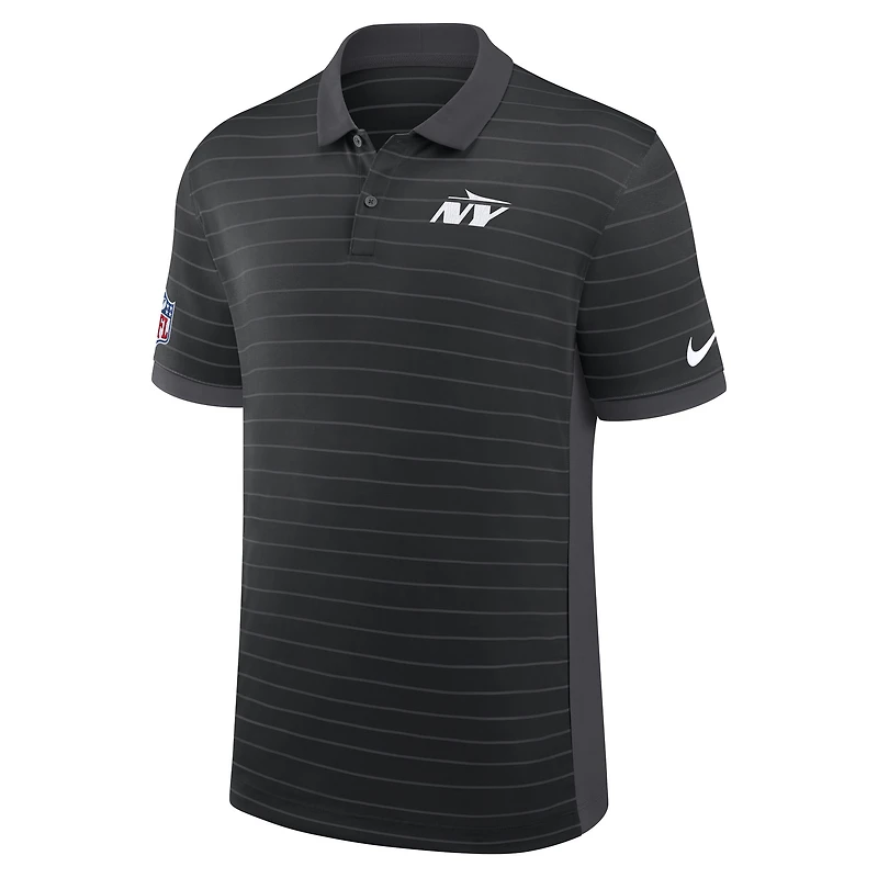 Polo Nike noir à rayures Victory Dri-FIT pour homme des New York Jets