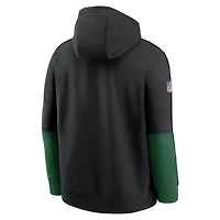 Sweat à capuche Nike noir New York Jets Throwback Logo Club Tri-Blend pour homme
