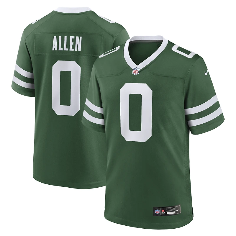 Maillot de match Nike Braelon Allen Legacy vert New York Jets pour homme