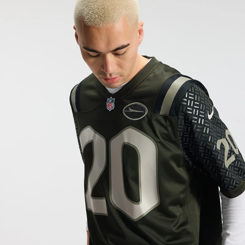 Men's Nike Breece Hall Gotham Green New York Jets 2025 Rivalries Collection Game Jersey