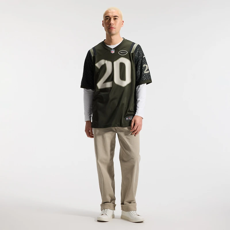 Men's Nike Breece Hall Gotham Green New York Jets 2025 Rivalries Collection Game Jersey