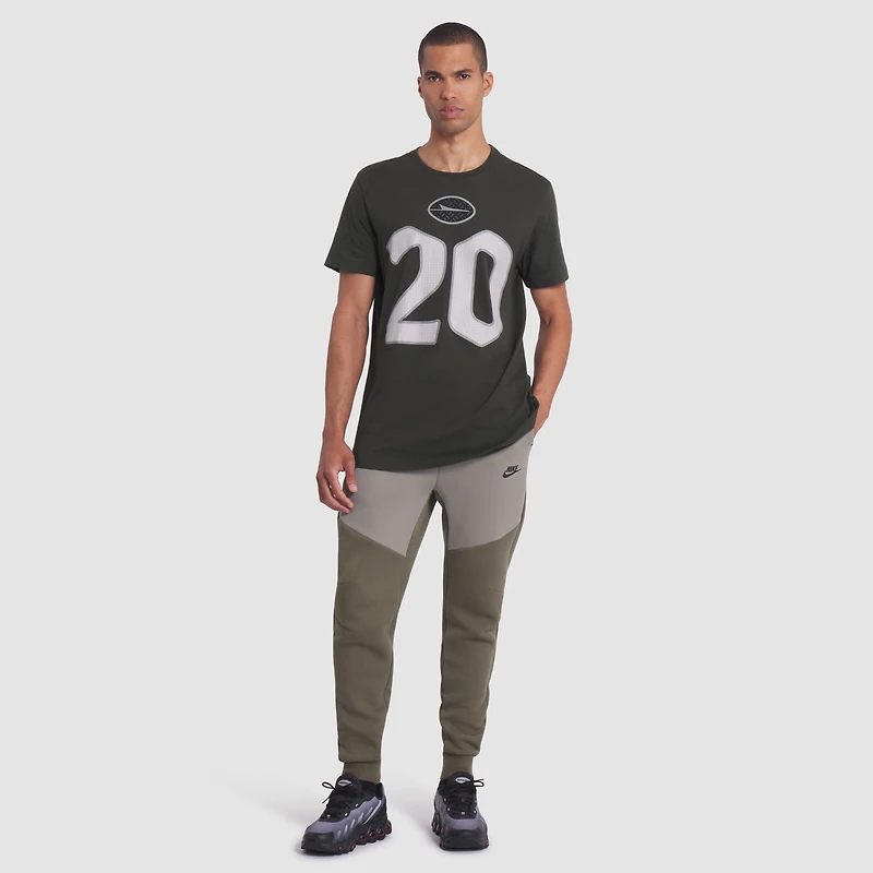 T-shirt Nike Breece Hall Gotham Green pour homme, collection Rivalités 2025 des New York Jets, avec nom et numéro de joueur
