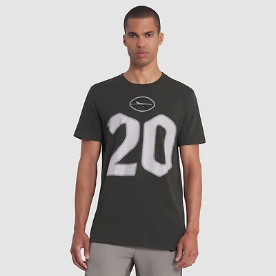 T-shirt Nike Breece Hall Gotham Green pour homme, collection Rivalités 2025 des New York Jets, avec nom et numéro de joueur