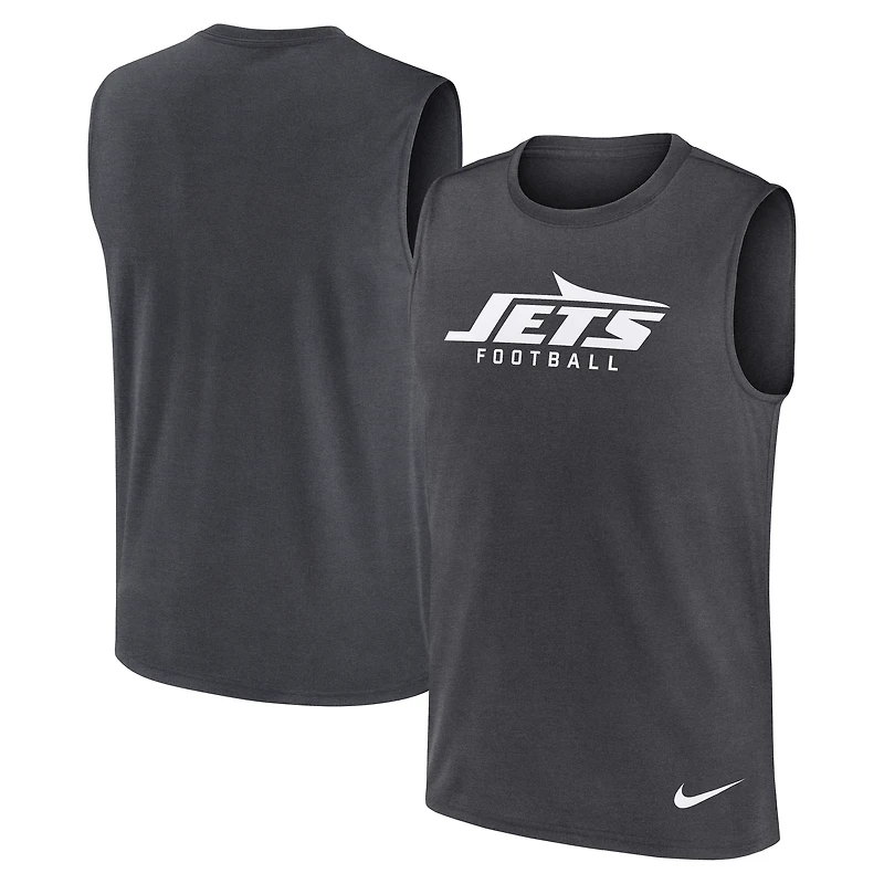 Men's Nike Charcoal New York Jets Primetime Legend Dri-FIT Muscle Tank Top