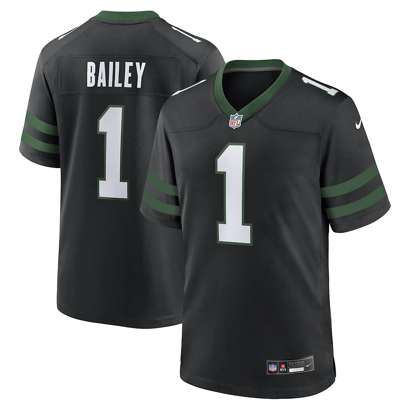 Men's Nike David Bailey Legacy Black New York Jets Alternate Game Player Jersey