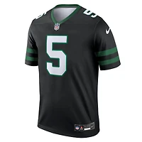 Men's Nike Garrett Wilson Black New York Jets Alternate Legend Jersey