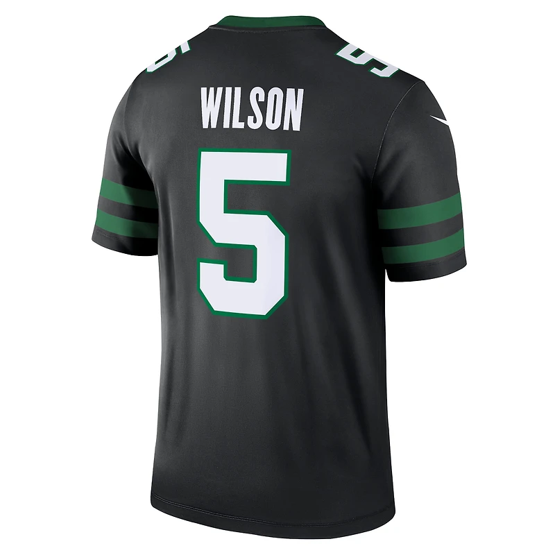 Men's Nike Garrett Wilson Black New York Jets Alternate Legend Jersey