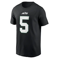 Men's Nike Garrett Wilson Black New York Jets Name & Number T-Shirt