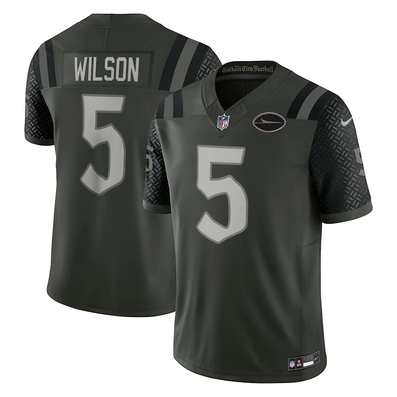 Maillot Nike Garrett Wilson Gotham Green New York Jets Collection Rivalités 2025, édition limitée cousue