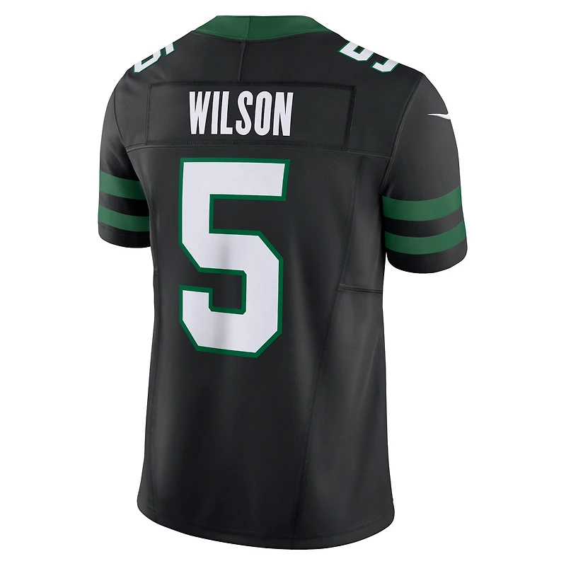Nike Garrett Wilson Legacy pour hommes, noir, New York Jets, Alternate Vapor F.U.S.E. Maillot limité