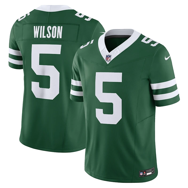 Nike Garrett Wilson Legacy Vert pour hommes New York Jets Vapor F.U.S.E. Maillot limité