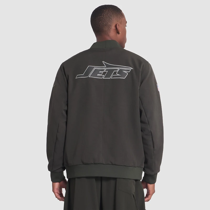 Veste aviateur zippée Nike Gotham Green New York Jets 2025 Rivalries Collection Sideline pour homme