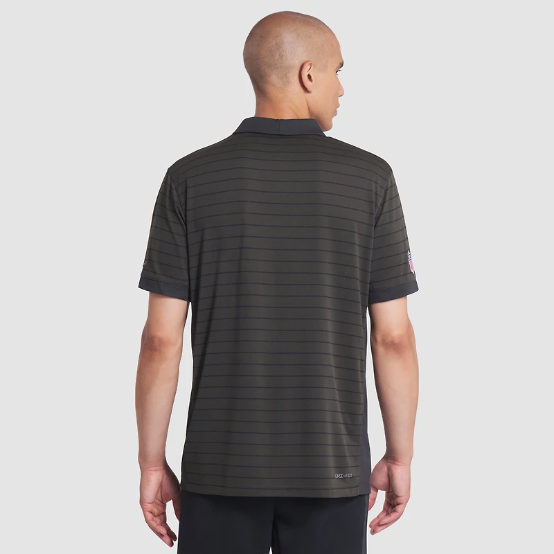 Polo Nike Gotham Green New York Jets 2025 Rivalries Collection Sideline Victory Striped Dri-FIT pour homme