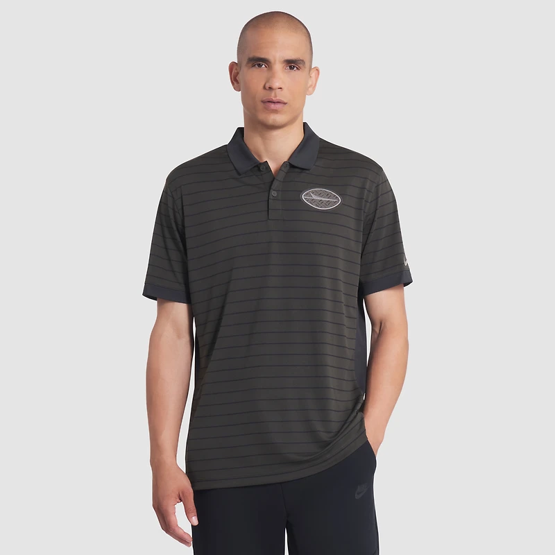 Polo Nike Gotham Green New York Jets 2025 Rivalries Collection Sideline Victory Striped Dri-FIT pour homme