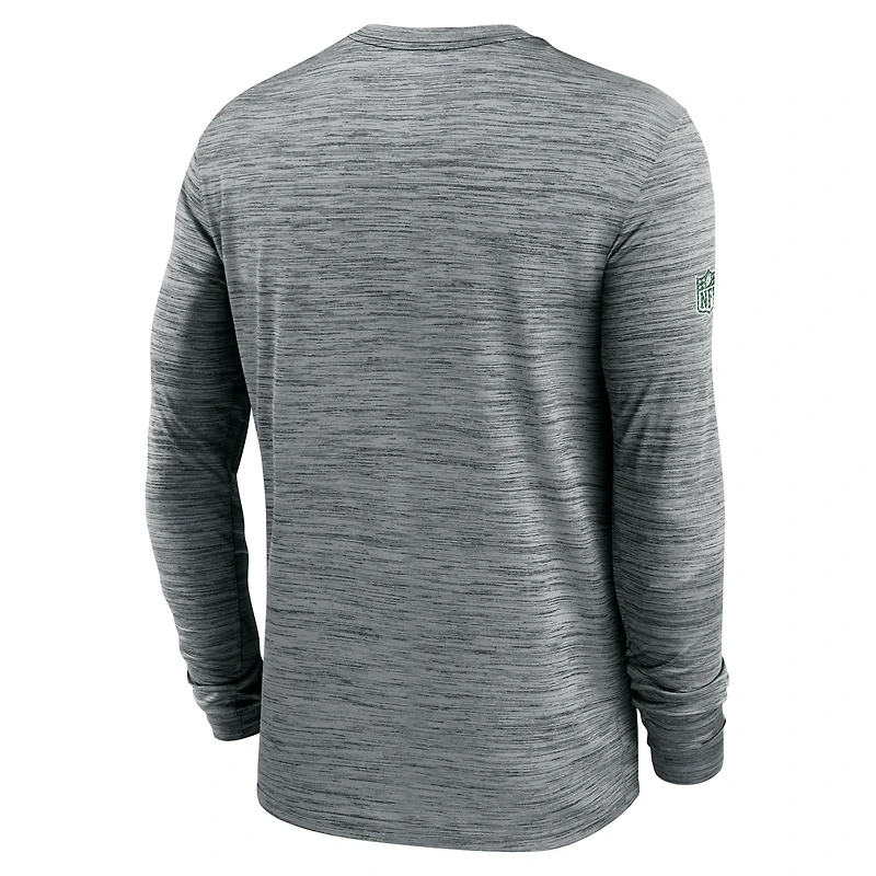 Men's Nike Gray New York Jets 2024 Sideline Velocity Performance Long Sleeve T-Shirt