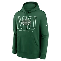 Men's Nike Green New York Jets Busted Play Club Fleece Pullover Hoodie