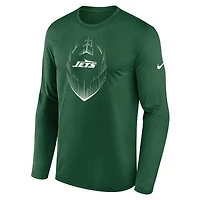 T-shirt Nike vert à manches longues pour homme, Icon Legend Performance des New York Jets