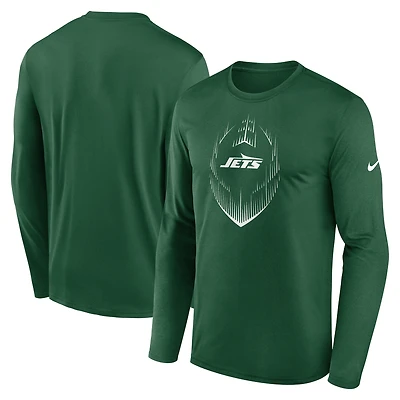 Men's Nike Green New York Jets Icon Legend Performance Long Sleeve T-Shirt