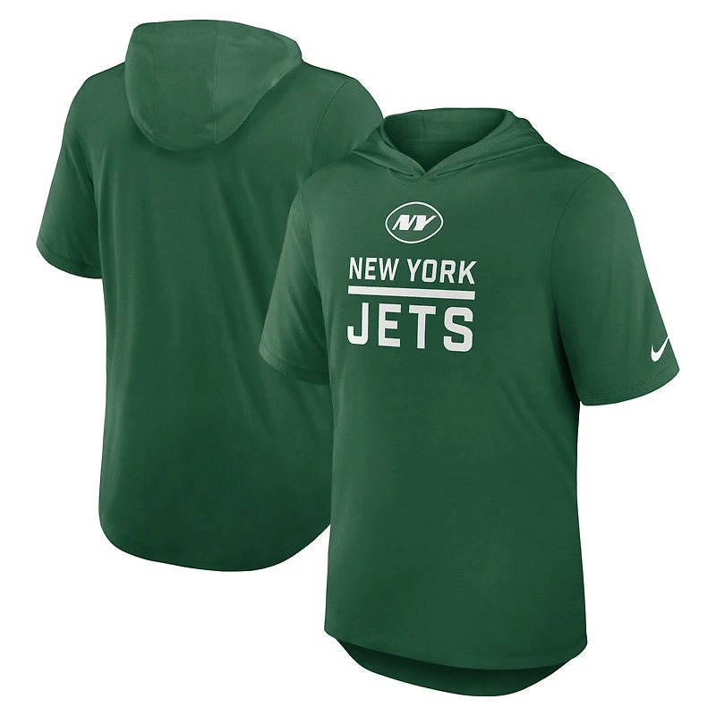 Men's Nike Green New York Jets Lockup Tri-Blend Hoodie T-Shirt