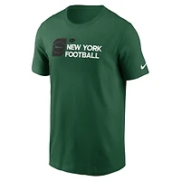 T-shirt Nike pour hommes, vert, New York Jets, contour