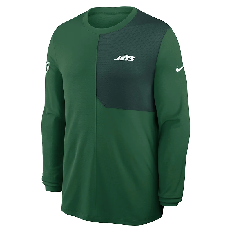 Men's Nike New York Jets Sideline Coach UV Dri-FIT Long Sleeve Shirt