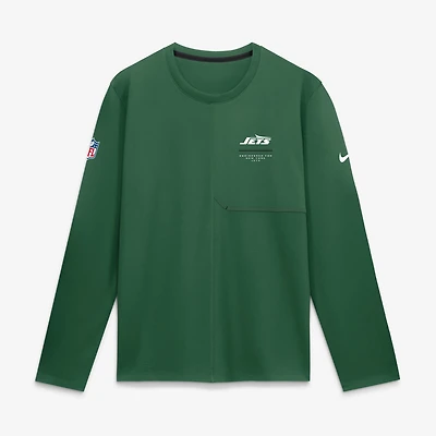 Men's Nike  Green New York Jets Sideline Coaches UV Dri-FIT Long Sleeve Shirt