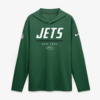 Haut à capuche léger manches longues Nike vert New York Jets pour homme, technologie Dri-FIT.