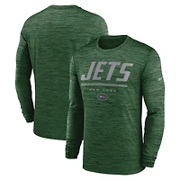 T-shirt à manches longues Nike Green New York Jets Sideline Offensive Transition Velocity Dri-FIT pour homme