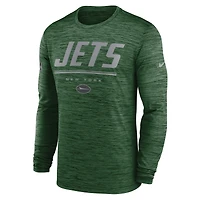 T-shirt à manches longues Nike Green New York Jets Sideline Offensive Transition Velocity Dri-FIT pour homme