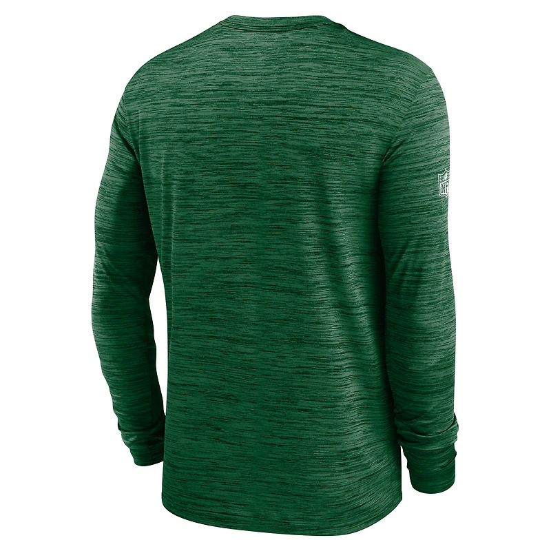 T-shirt Nike vert à manches longues pour homme, Sideline Velocity Performance, New York Jets