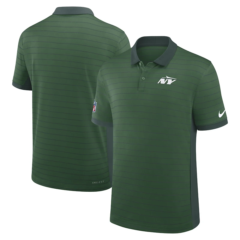 Polo Nike Dri-FIT vert à rayures latérales des New York Jets pour homme