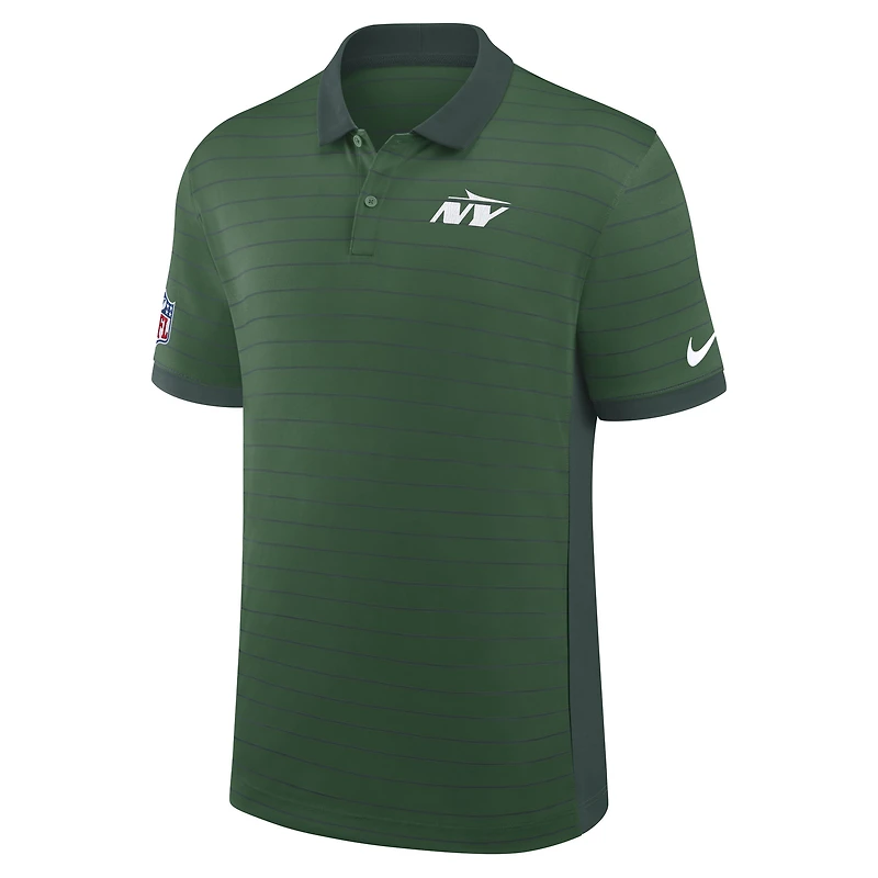 Polo Nike Dri-FIT vert à rayures latérales des New York Jets pour homme