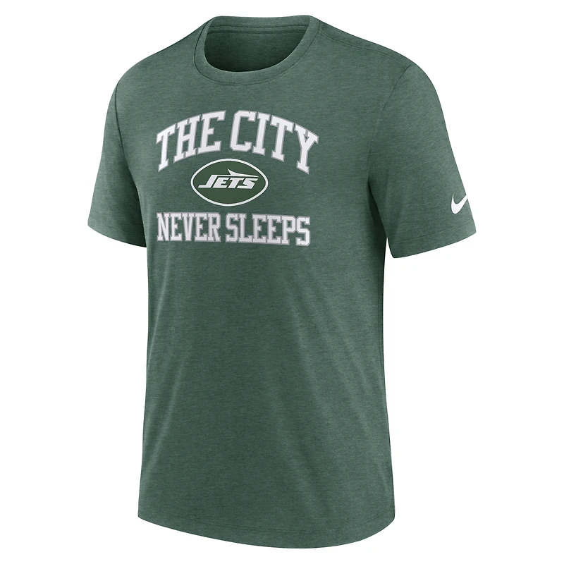 Men's Nike Green New York Jets The City Never Sleeps Tri-Blend T-Shirt