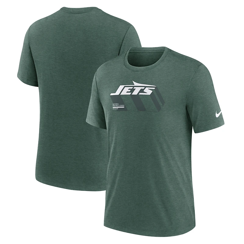 Men's Nike Heather Green New York Jets Long Pass Tri-Blend T-Shirt