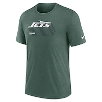 T-shirt Nike vert chiné New York Jets pour homme, coupe longue, mélange de trois couleurs