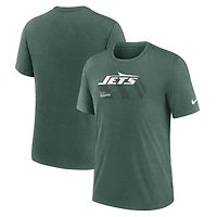 T-shirt Nike vert chiné New York Jets pour homme, coupe longue, mélange de trois couleurs