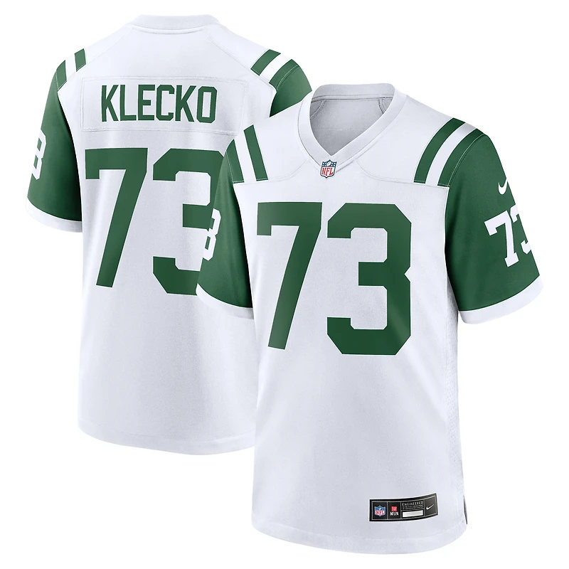 Maillot Nike Joe Klecko blanc pour homme, joueur retraité des New York Jets, match alternatif