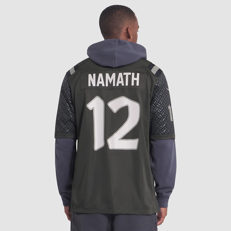 Maillot Nike Joe Namath Gotham Green pour homme, joueur retraité, collection Rivalries 2025, des New York Jets