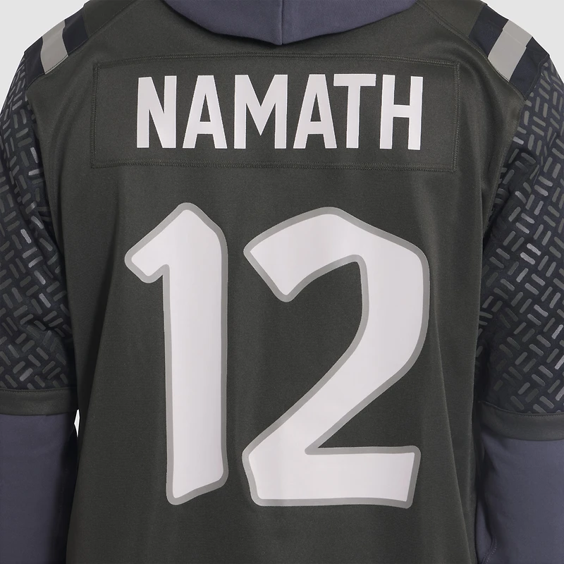 Maillot Nike Joe Namath Gotham Green pour homme, joueur retraité, collection Rivalries 2025, des New York Jets