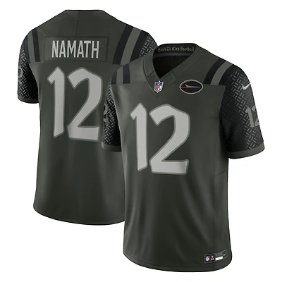 Maillot Nike Joe Namath Gotham Green pour homme, édition limitée, collection Rivalries 2025, joueur retraité, New York Jets