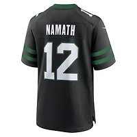 Maillot de match joueur retraité alternatif des New York Jets Nike Joe Namath Legacy noir pour homme