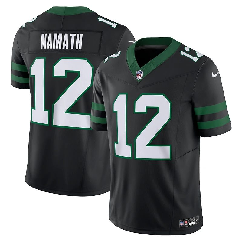Nike Joe Namath Legacy pour hommes, noir, New York Jets, Alternate Vapor F.U.S.E. Maillot limité