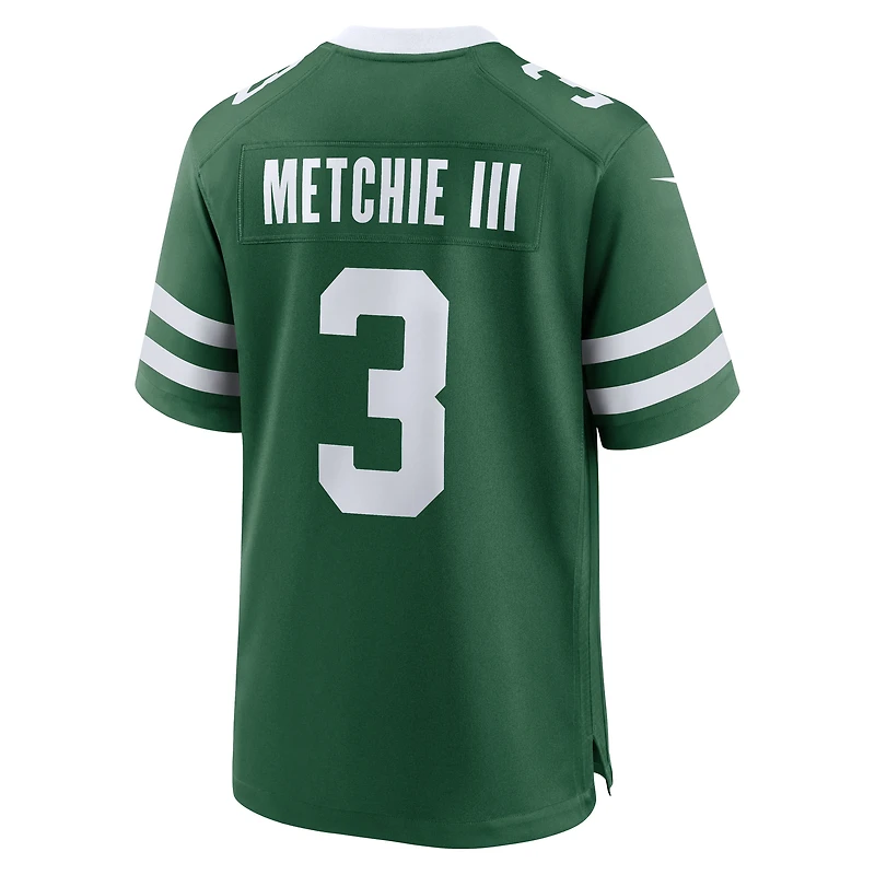 Men's Nike John Metchie III Legacy Green New York Jets Team Game Jersey