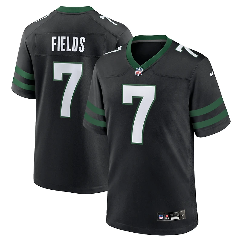 Maillot Nike Justin Fields Stealth noir pour homme des New York Jets