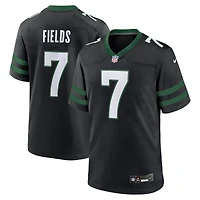 Maillot Nike Justin Fields Stealth noir pour homme des New York Jets
