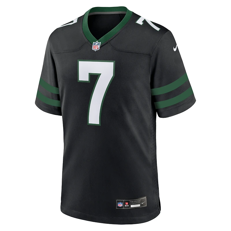 Maillot Nike Justin Fields Stealth noir pour homme des New York Jets