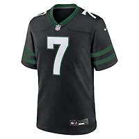 Maillot Nike Justin Fields Stealth noir pour homme des New York Jets